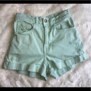 American Apparel Jean Shorts - Turquoise